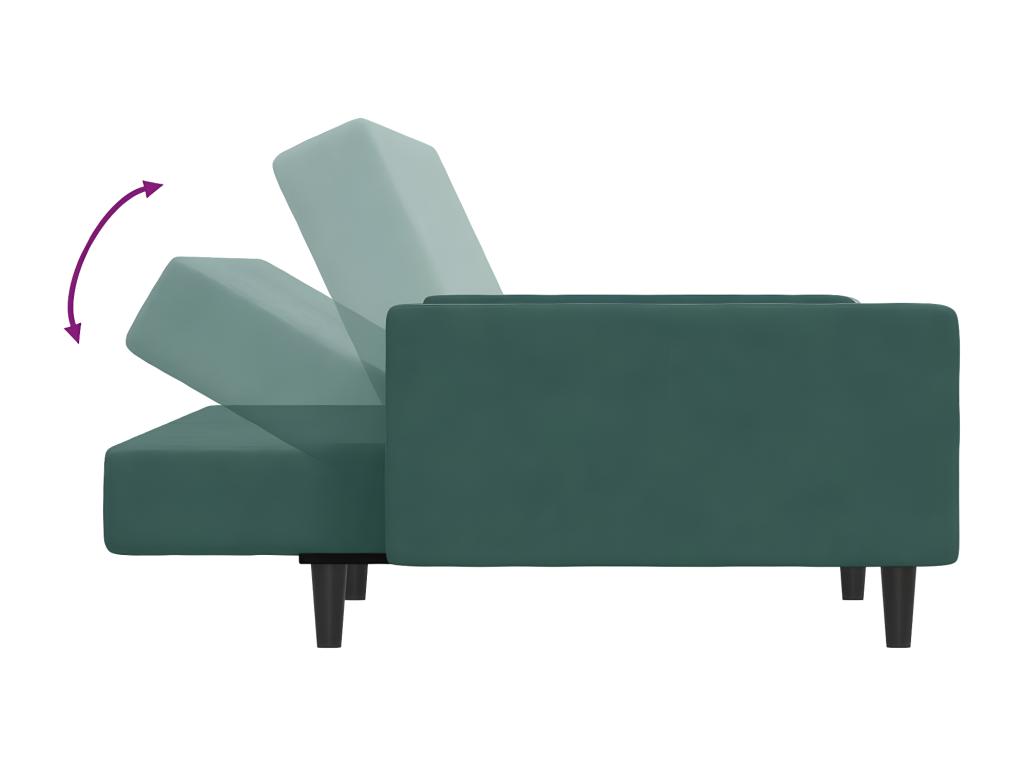 Sofá cama de 2 plazas con taburete Nidolux verde oscuro