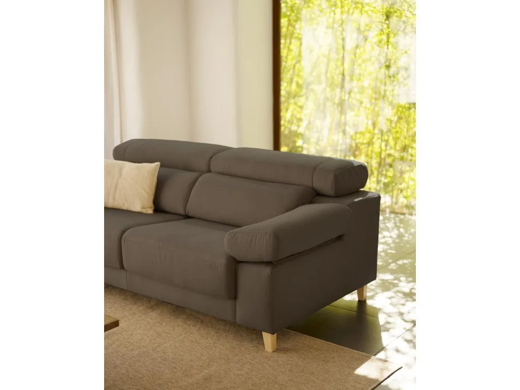 Sofá de 3/4 plazas color gris oscuro de 215x104cm - Decoencanto