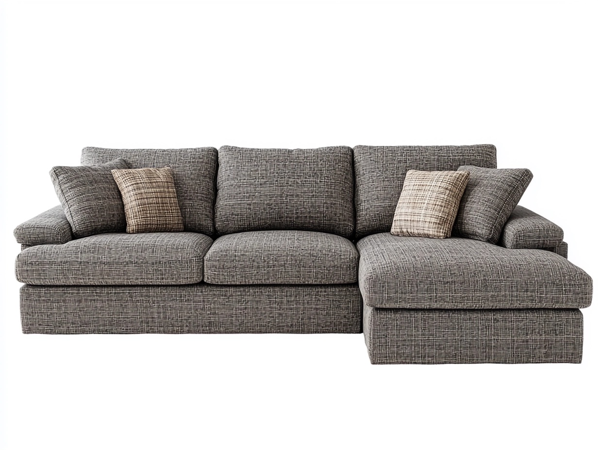 Sofá Seccional Moderno de 3 Plazas con Chaise Longue para Salón 290x170cm en Tela Gris sp2672286