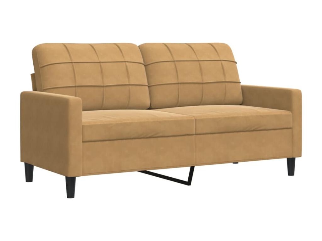 Sofá de 2 plazas terciopelo marrón 140 cm 26776SQKP