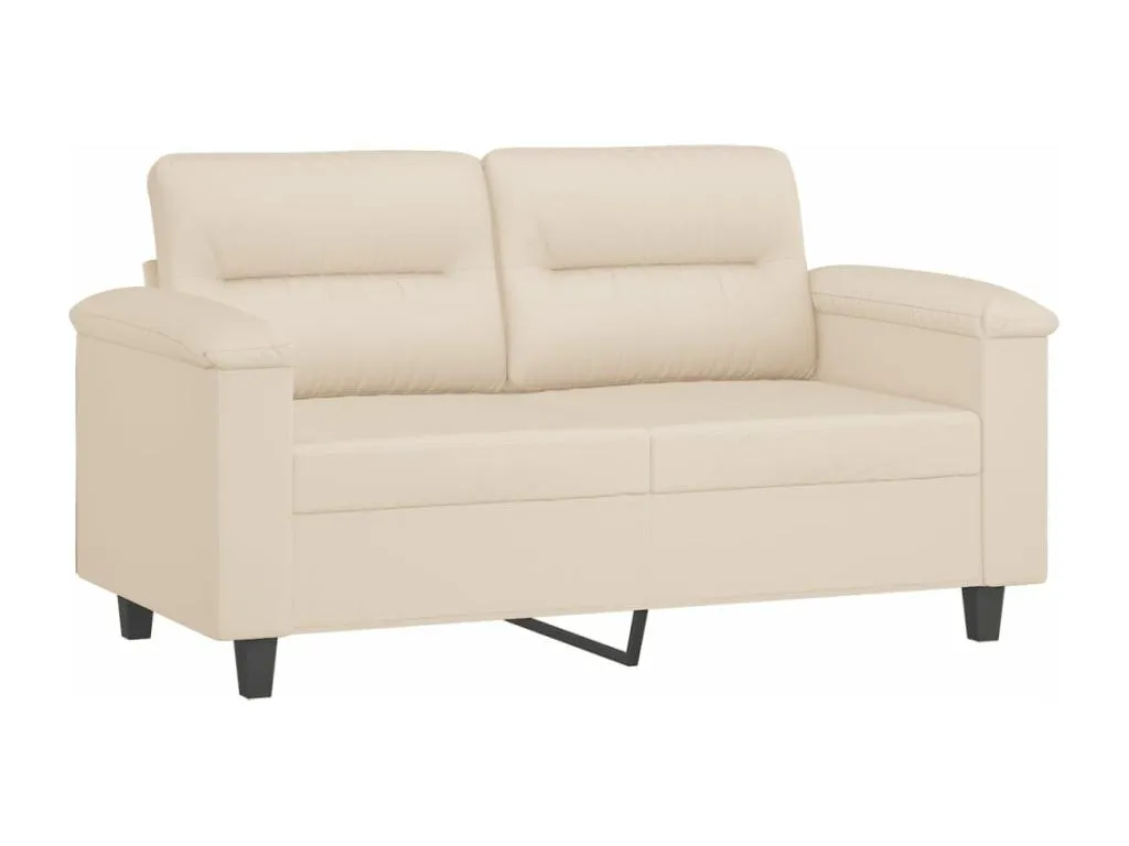 Sofá de 2 plazas de tela de microfibra beige 120 cm