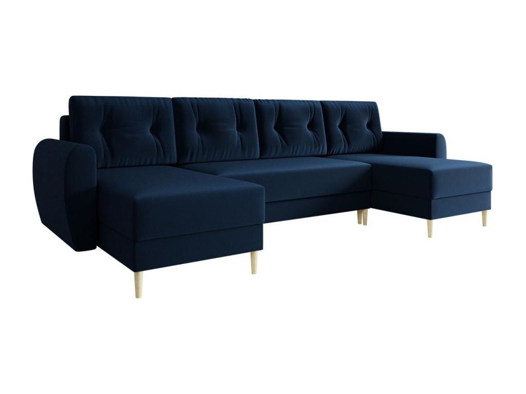 Sofá rinconero Lluesmahome de 3 plazas en color Azul con función relax y arcón, medidas 307x139x95cm  YF5134823