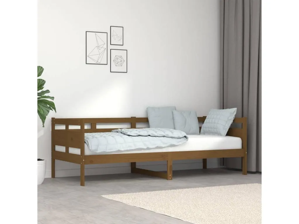 Sofá cama Andreuworldcasa maciza de Andreuworldcasa marrón miel 80x200 cm