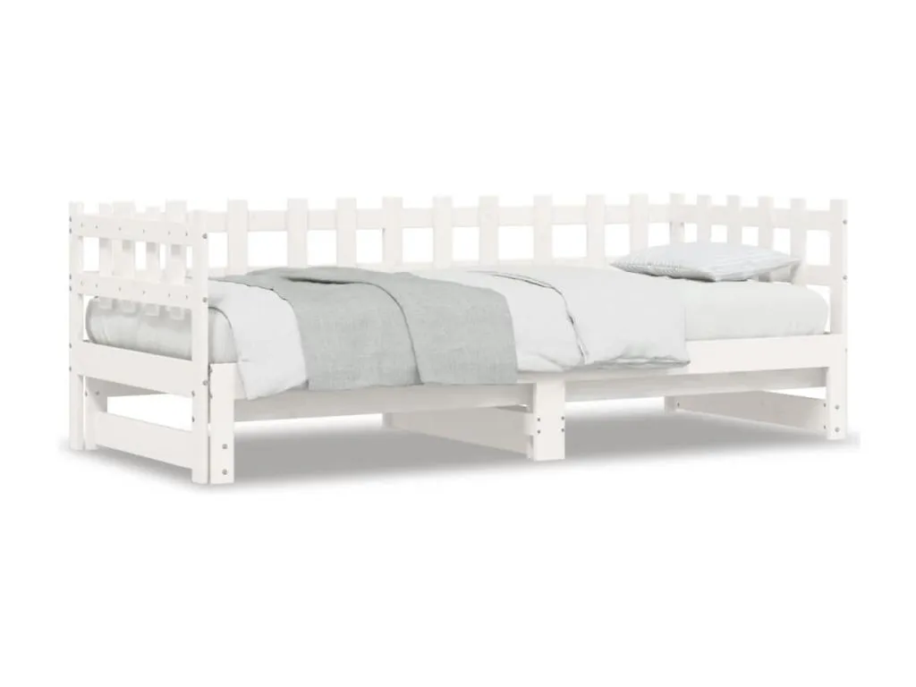Sofá cama extraíble Patriciabaezcasa maciza de Patriciabaezcasa blanco 2x(90x200) cm