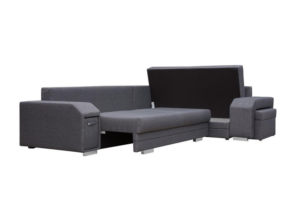 Sofá rinconero Nidolux 101 Gris Función de descanso Caja de ropa de cama 305x205cm
