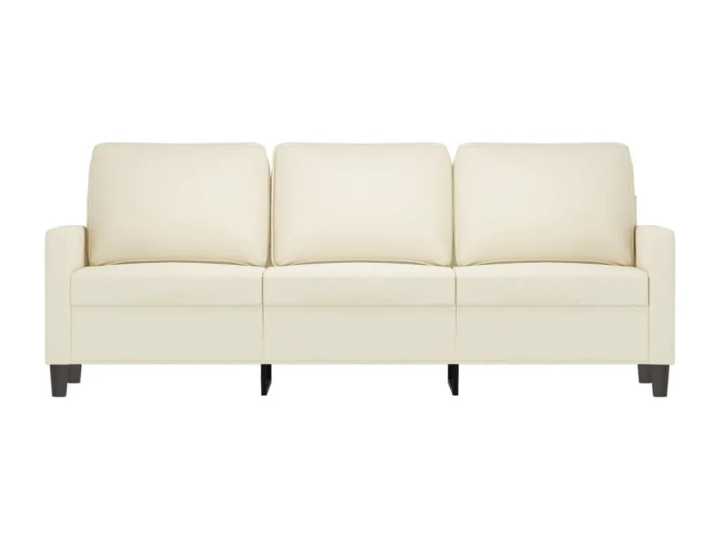 Sofá de 3 plazas terciopelo color crema 180 cm hkfl44183