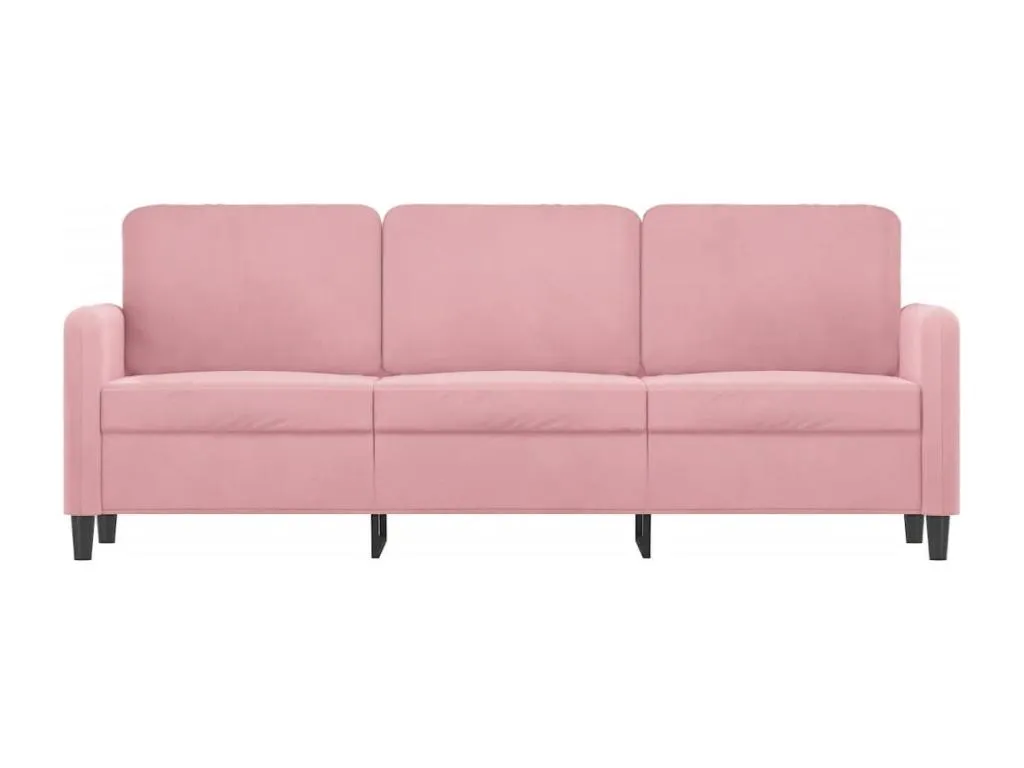 Sofá de 3 plazas terciopelo rosa 180 cm 48878MFTK