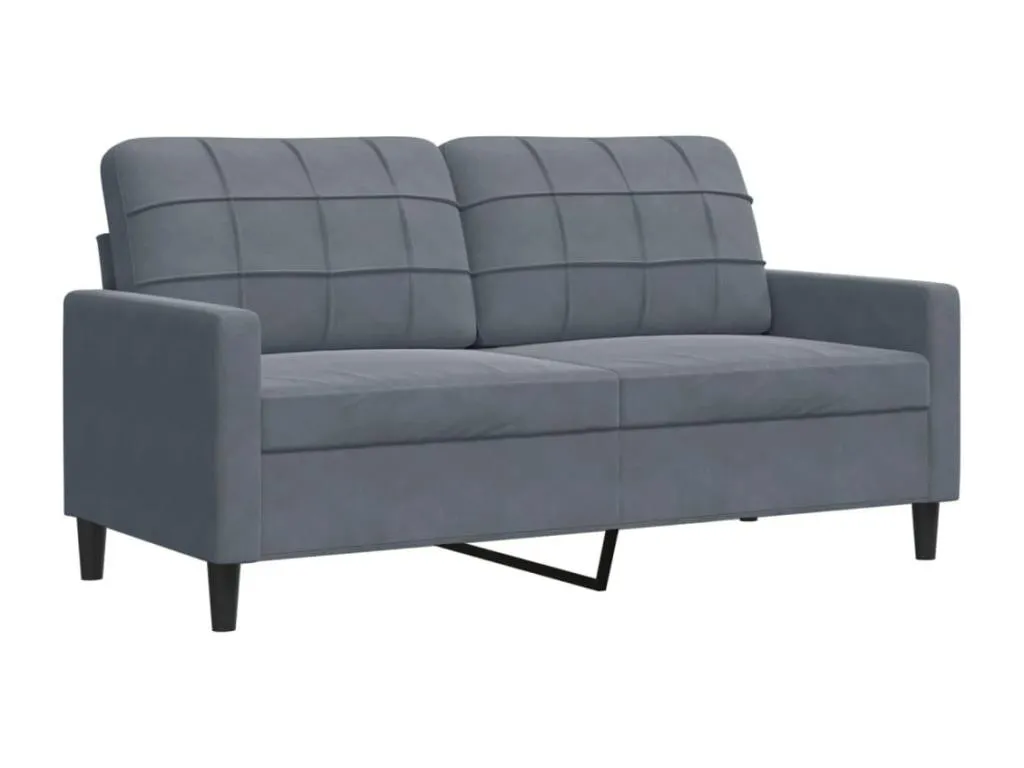 Sofá de 2 plazas de terciopelo gris oscuro 140 cm 79884mvub