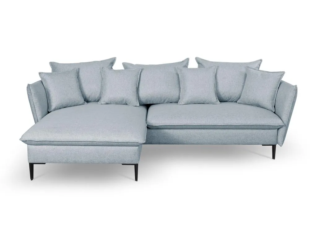 Sofá cama rinconera de tela gris azulado Hogarmini - Ángulo izquierdo 00263azhl