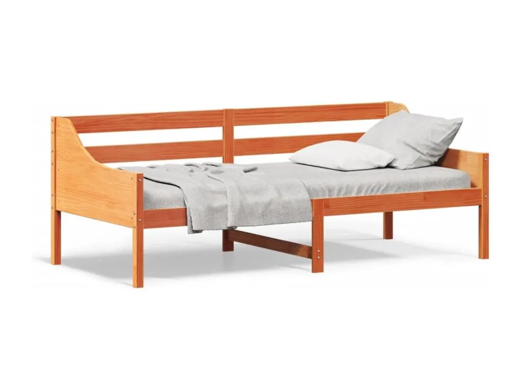 Sancaldeco Sofá cama de Sancaldeco maciza de Sancaldeco marrón cera 100x200 cm NKZU64687
