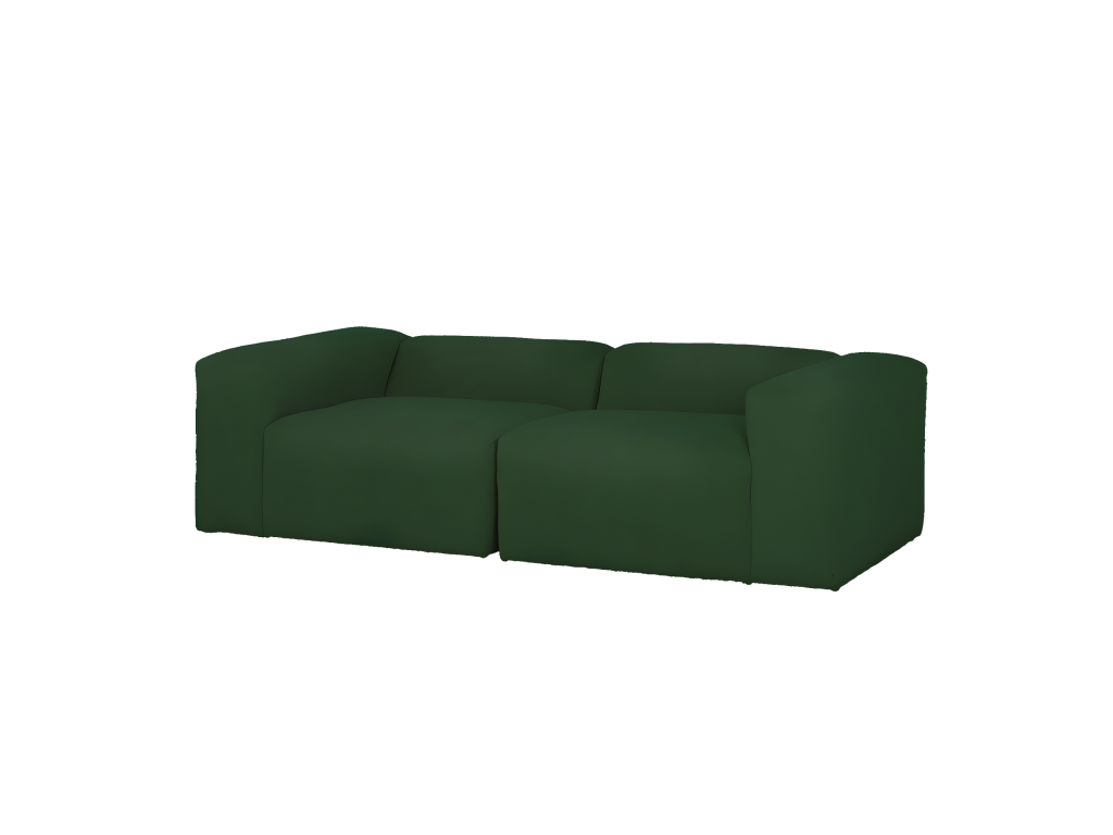 Sofá de 4 plazas de 2 módulos de bouclé color verde 240x70x110cm- BERTA- Nidolux