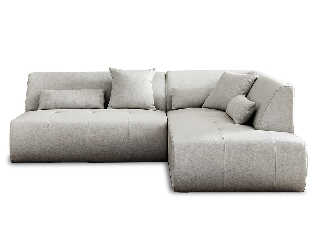Sofá modular de 5 plazas con chaise longue derecha en tela gris claro zj6534c3