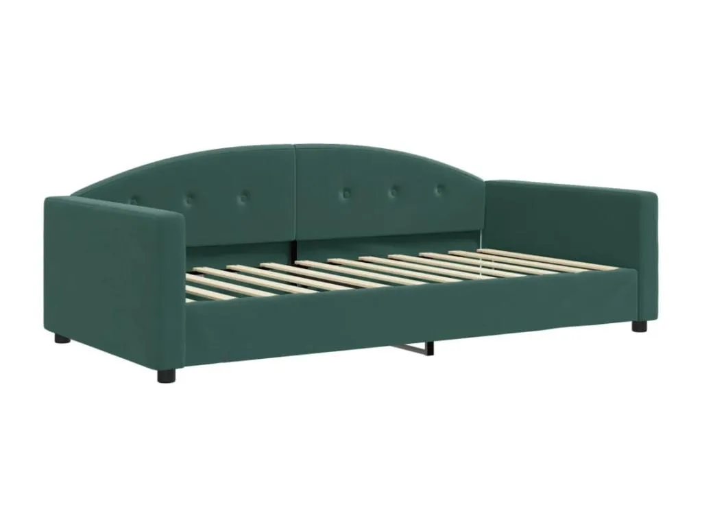 Sofá cama de terciopelo verde oscuro de 100x200 cm  RC6274538