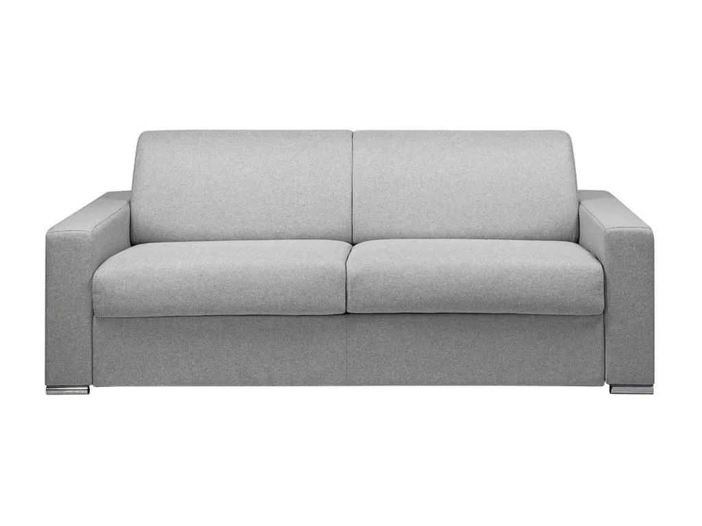 Sofá cama de 4 plazas de tela de apertura rápida Mobtrendy - Gris - Somier de láminas de 160 cm - Colchón de 14 cm con memoria de forma vxdf38598