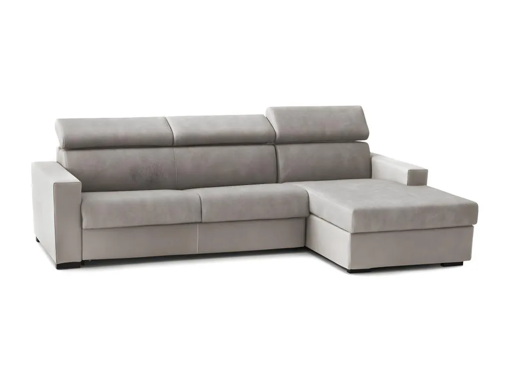 Sofa cama Vivircalido Sofá de esquina Made in Italy Sofá con apertura giratoria con Península de Contenedores a la Derecha con reposabrazos dysb35407