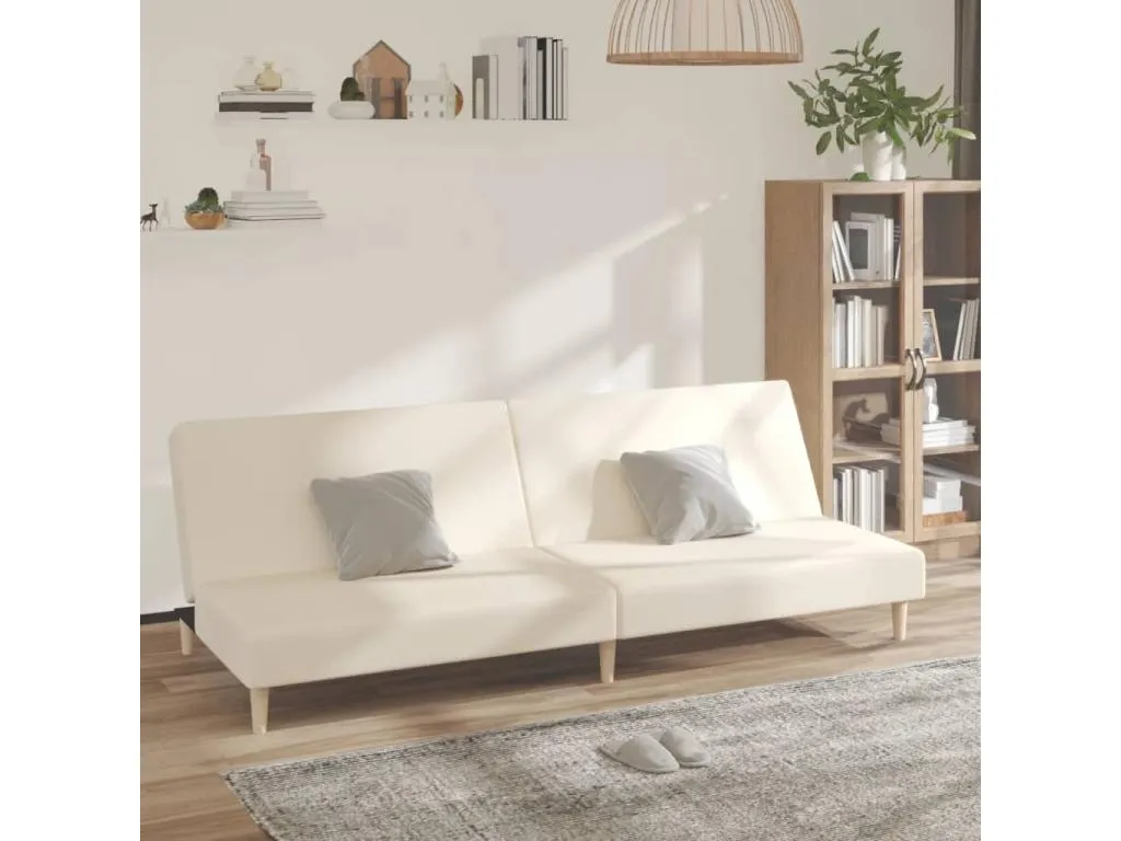 Sofá cama de 2 plazas tela color crema