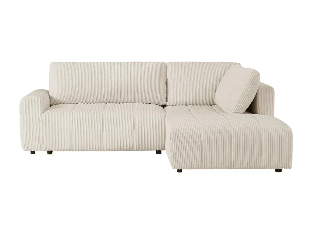 Sofá cama rinconero derecha de pana beige Micasacool