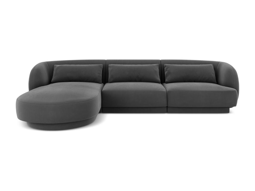 Sofá esquinero izquierdo Nidolux 4 plazas de gris- 255x156x70cm
