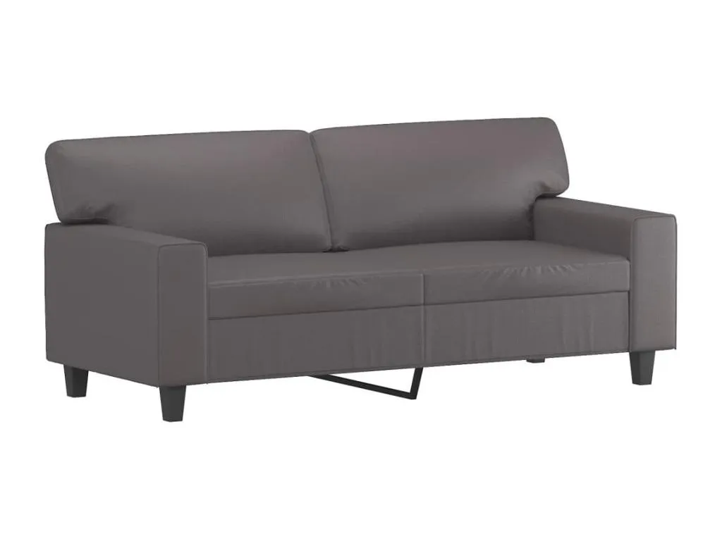 Sofá de 2 plazas de cuero sintético gris 140 cm
