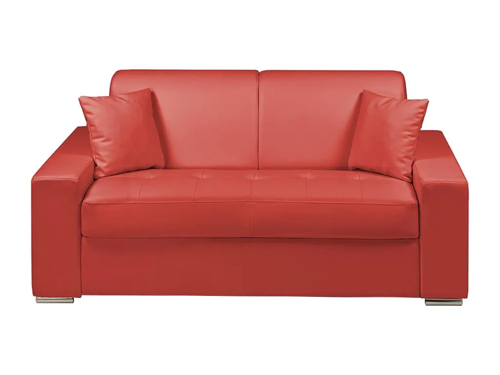Sofá cama italiano 2 plazas piel sintética Vivirsingular - negro - Cama 120 cm - Colchón 18 cm xsaz82053