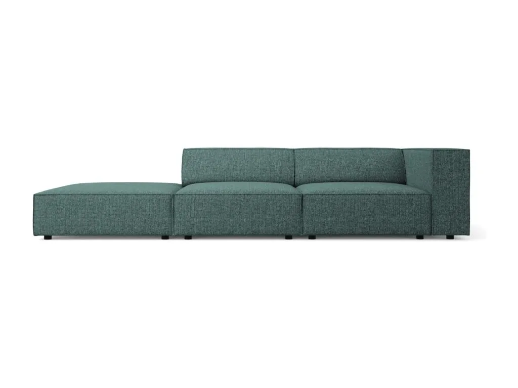 Homepleno - Sofá izquierdo Homepleno 4 plazas de tejido chenilla petróleo - 262x102x70cm avus18068