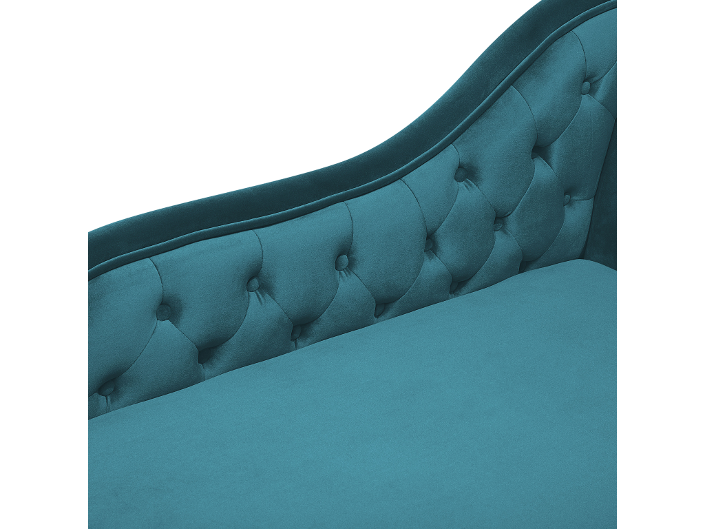 Chaise longue de terciopelo verde azulado derecho NIMES