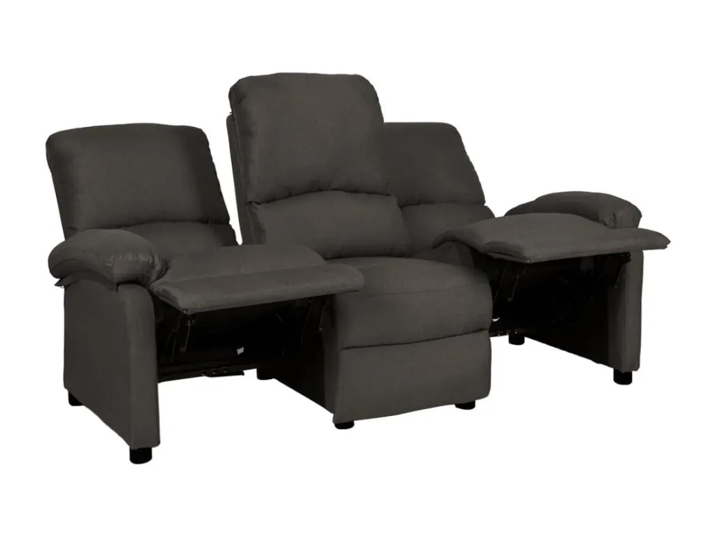 Sofá reclinable de 3 plazas de tela gris oscuro 84037XPYP